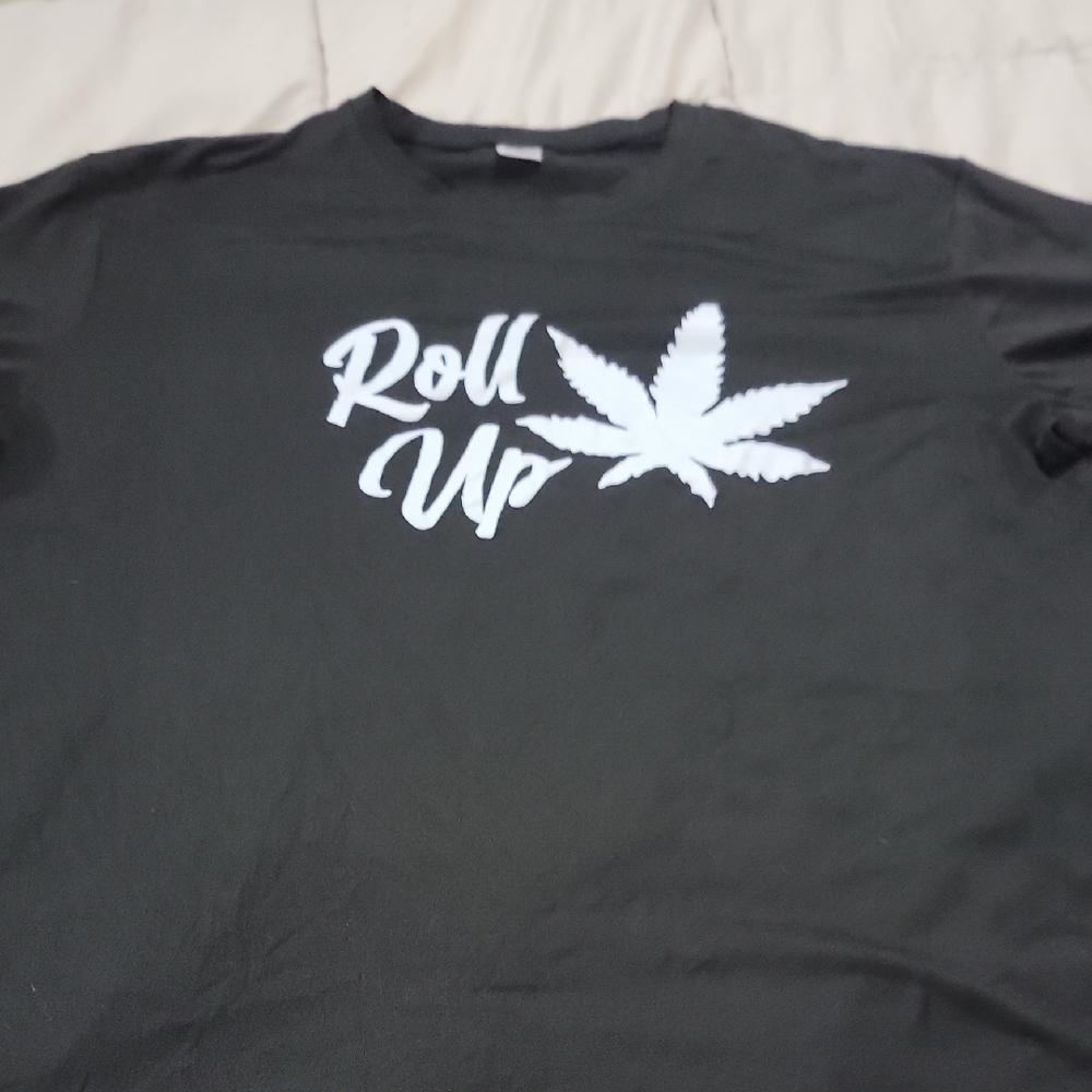Black Graphic Tee with White Print